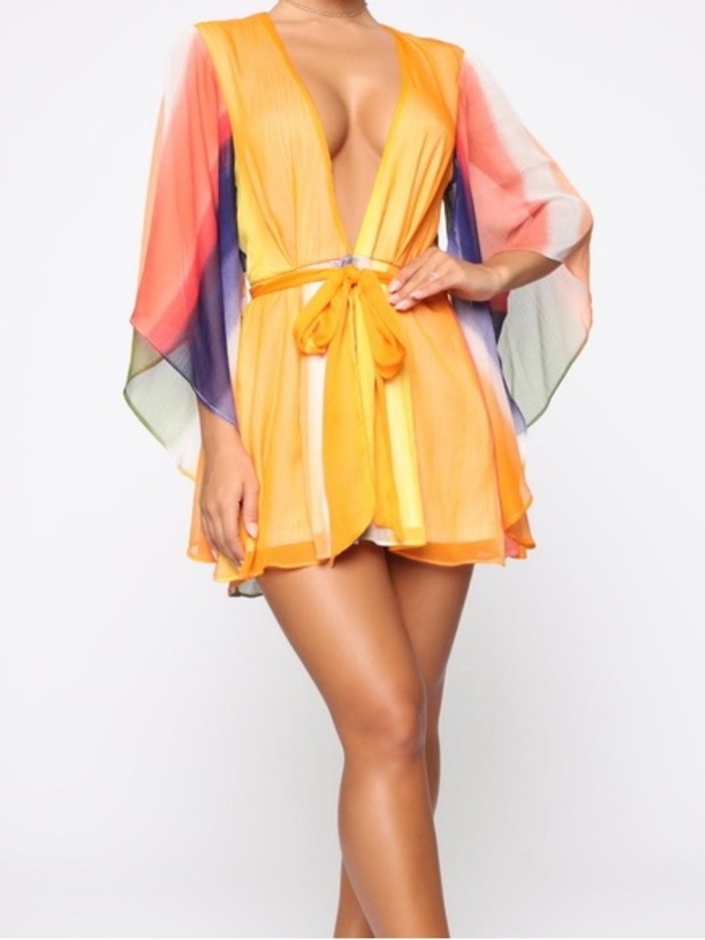 Fashion Nova Multicolor Sheer Jumpsuit